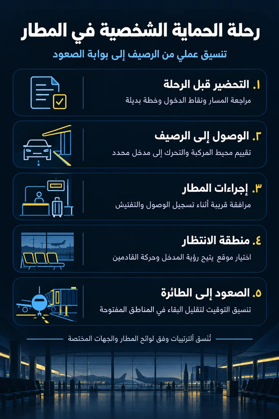 كيف يحافظ كبار التنفيذيين والشخصيات المرموقة على أمنهم أثناء السفر؟ 2 private-airport-bodyguard-services-infographic