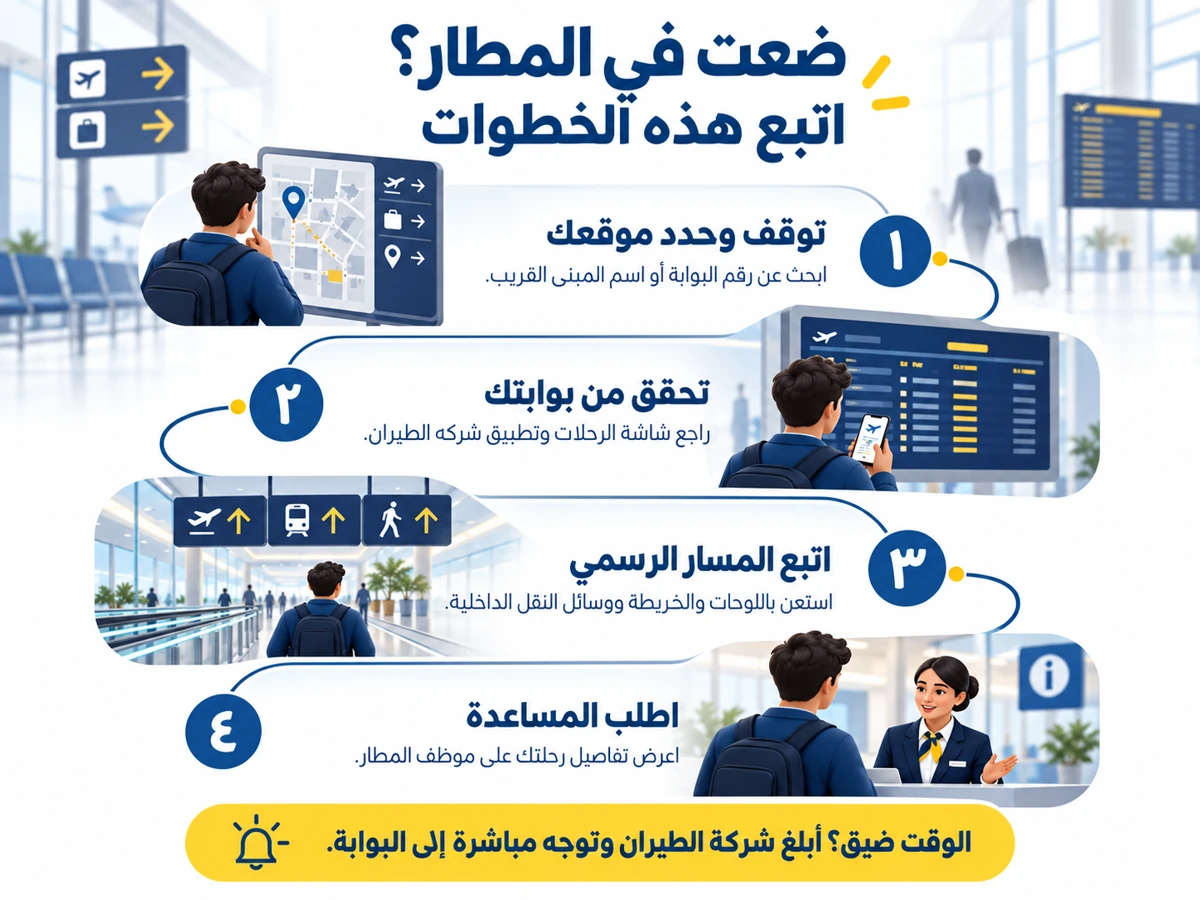 كيف تتصرف عند الضياع داخل محطات المطارات المزدحمة؟ 2 wayfinding-infographic