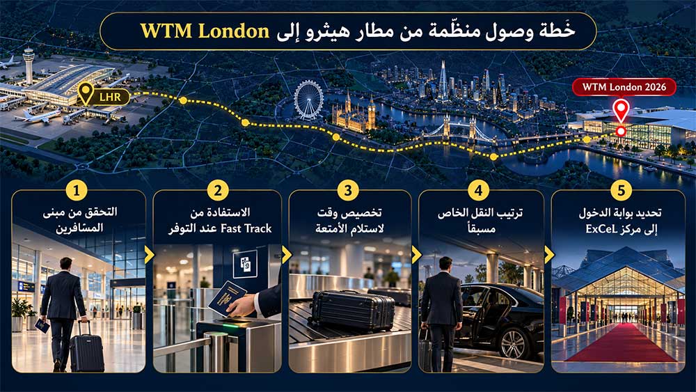 معرض سوق السفر العالمي في لندن 2026: كيف توفر وقتك في مطار هيثرو؟ 2 wtm-london-2026-save-time-at-lhr-info1